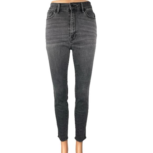 Pacsun Women's Black Super High Rise Jegging Raw Hem Skinny Denim Jeans Size 26 - Picture 1 of 6